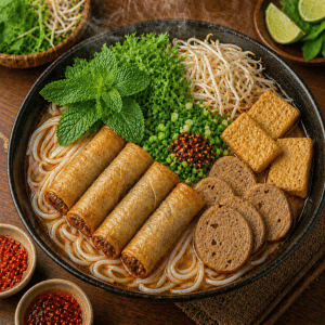 Bún Bò Chay Chả Giò