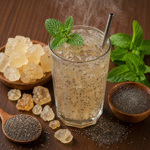 nước mũ trôm hạt chia