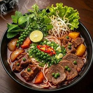 bún bò tiêu xanh