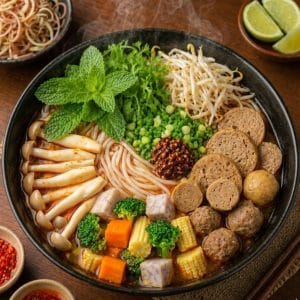 Bún bò chay rau củ thập cẩm